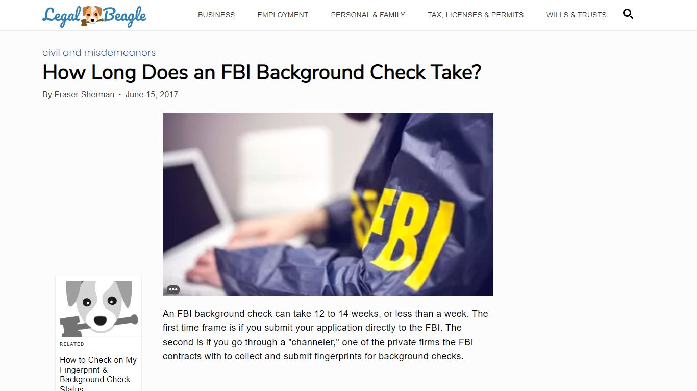 How Long Does an FBI Background Check Take? | Legal Beagle